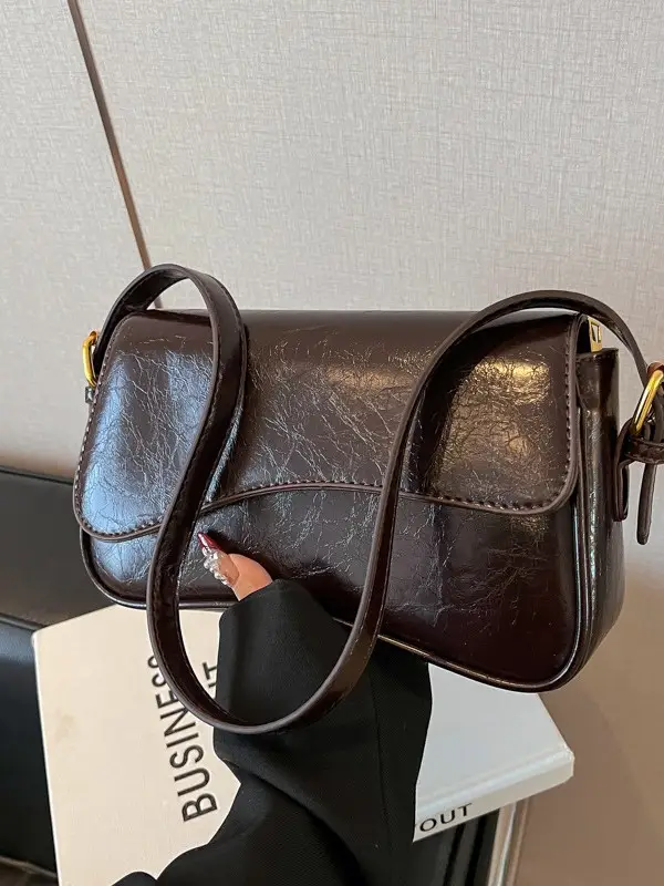 Brown Leather Shoulder Crossbody Bag for Women 2026 - Image 5