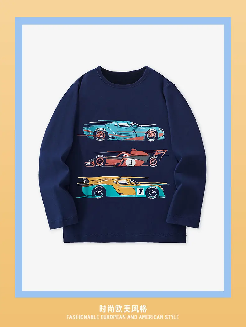 25Yr Old Cartoon Car Sweatshirt Navy Round Neck Knit — feature 3