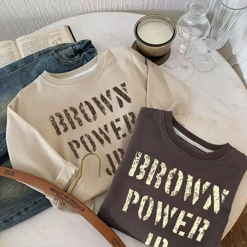 Brown Brown Power JB Casual Sweatshirt for Boys Girls — feature 5
