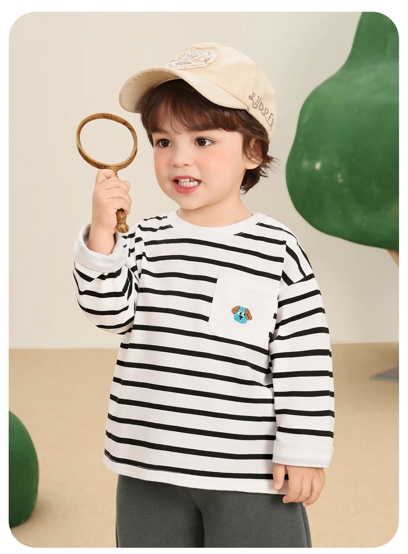 Kaka Panda Boys Striped Long Sleeve T-Shirt — feature 5
