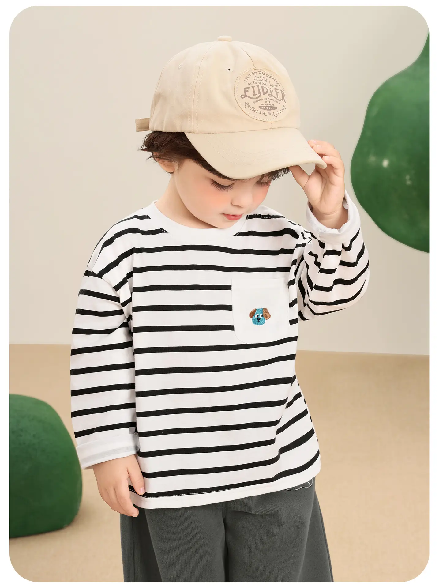 Kaka Panda Boys Striped Long Sleeve T-Shirt — feature 7