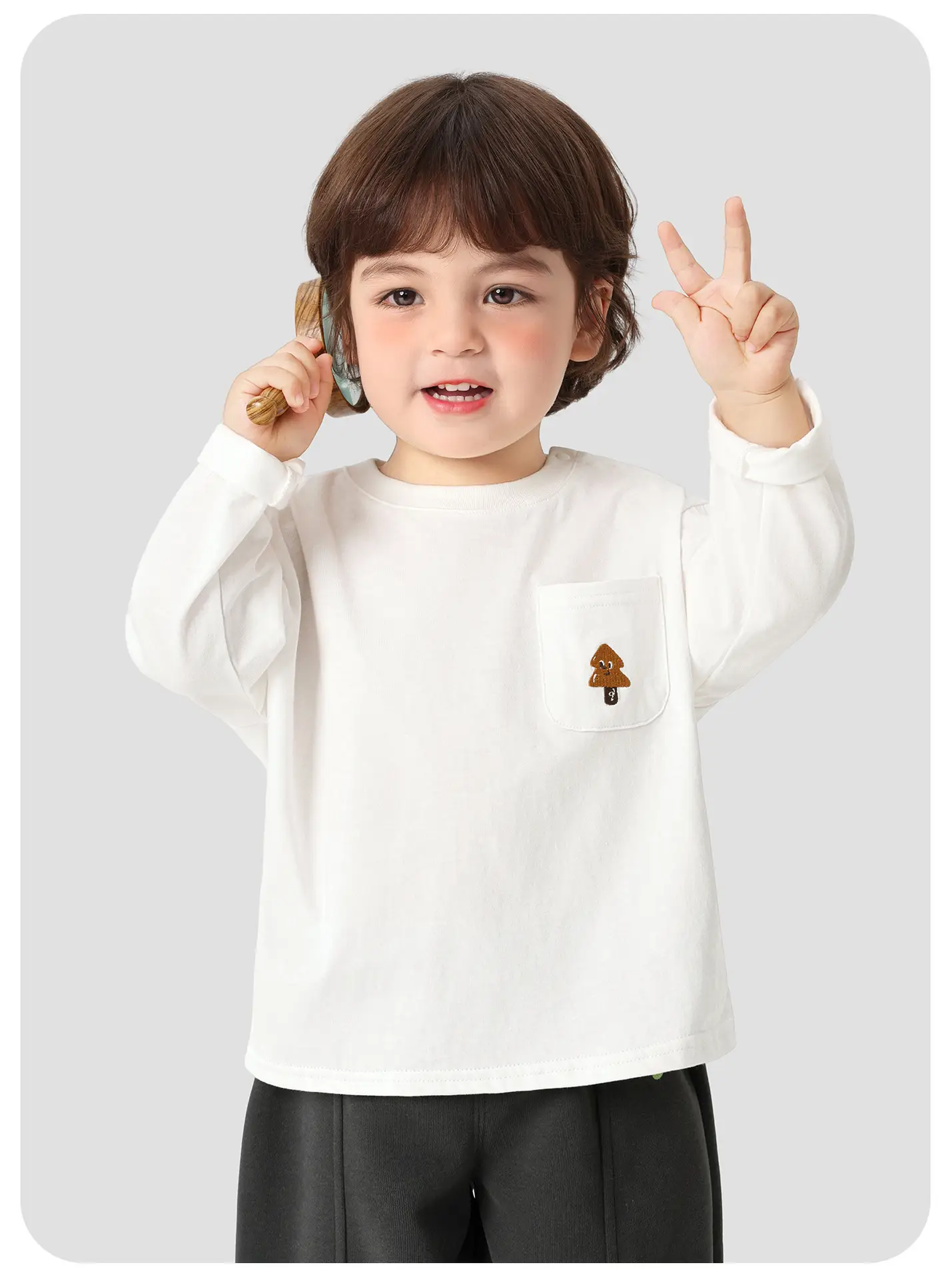 Kaka Panda Boys Striped Long Sleeve T-Shirt — feature 8