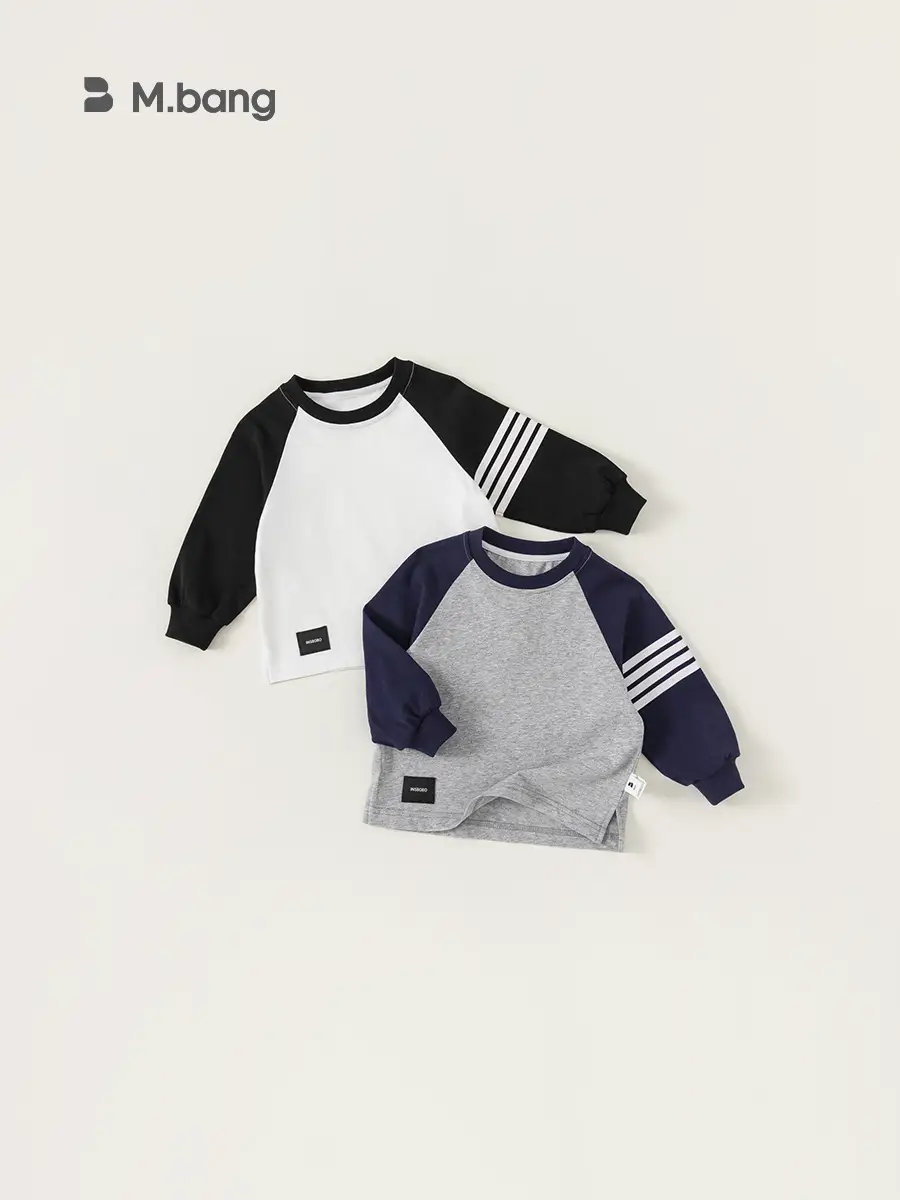 Children's Color Block Raglan Sleeve T-Shirt Set