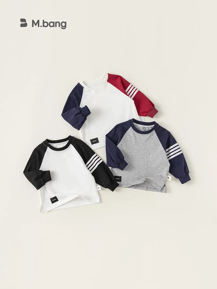 Children's Color Block Raglan Sleeve T-Shirt Set