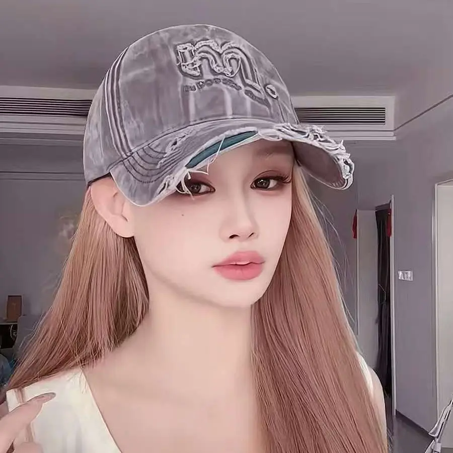 Women's Pink Washed Baseball Cap with Embroidered Logo - Image 8