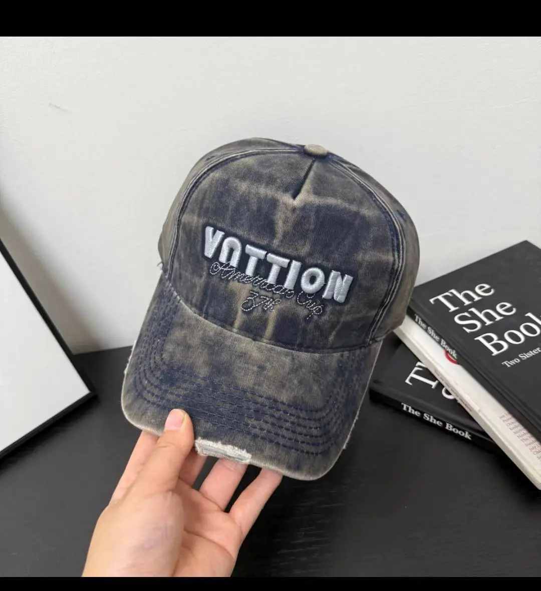 Women Grey Embroidered Baseball Cap VOTTION — feature 9