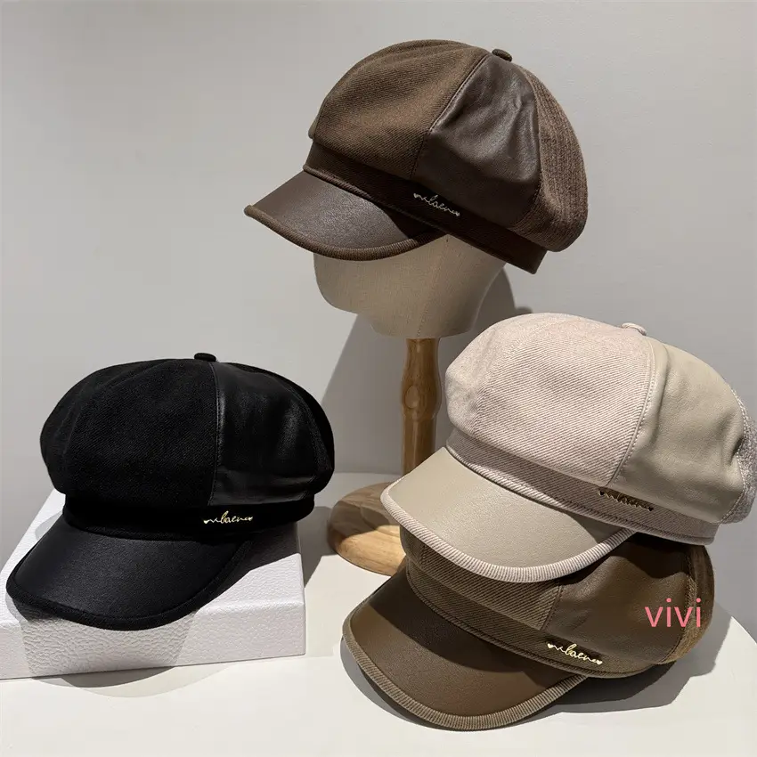 Black British Octagonal Cap for Women Autumn Casual - Image 5