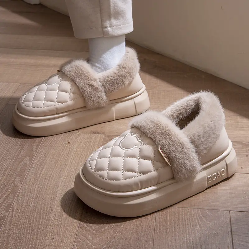 Women Fleece Lined Slippers Pink 2025 Winter Warm - Image 8