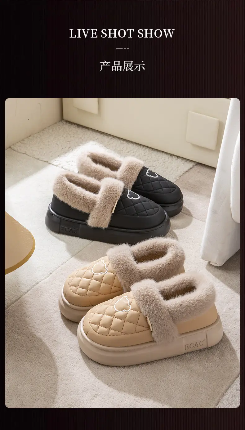 Women Fleece Lined Slippers Pink 2025 Winter Warm — feature 14
