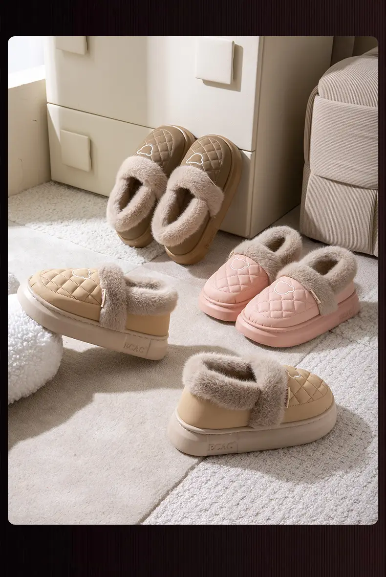 Women Fleece Lined Slippers Pink 2025 Winter Warm — feature 17