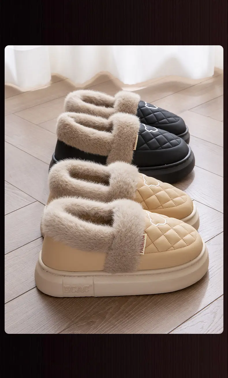 Women Fleece Lined Slippers Pink 2025 Winter Warm — feature 18