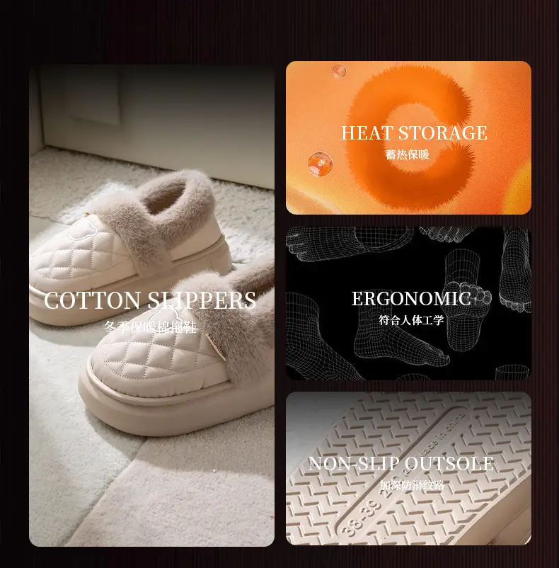 Women Fleece Lined Slippers Pink 2025 Winter Warm — feature 7