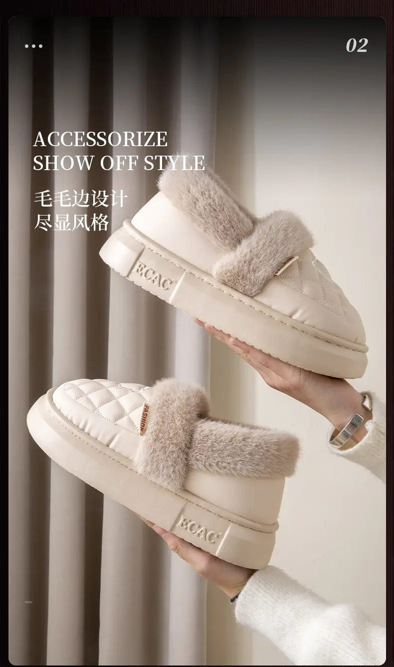 Women Fleece Lined Slippers Pink 2025 Winter Warm — feature 9