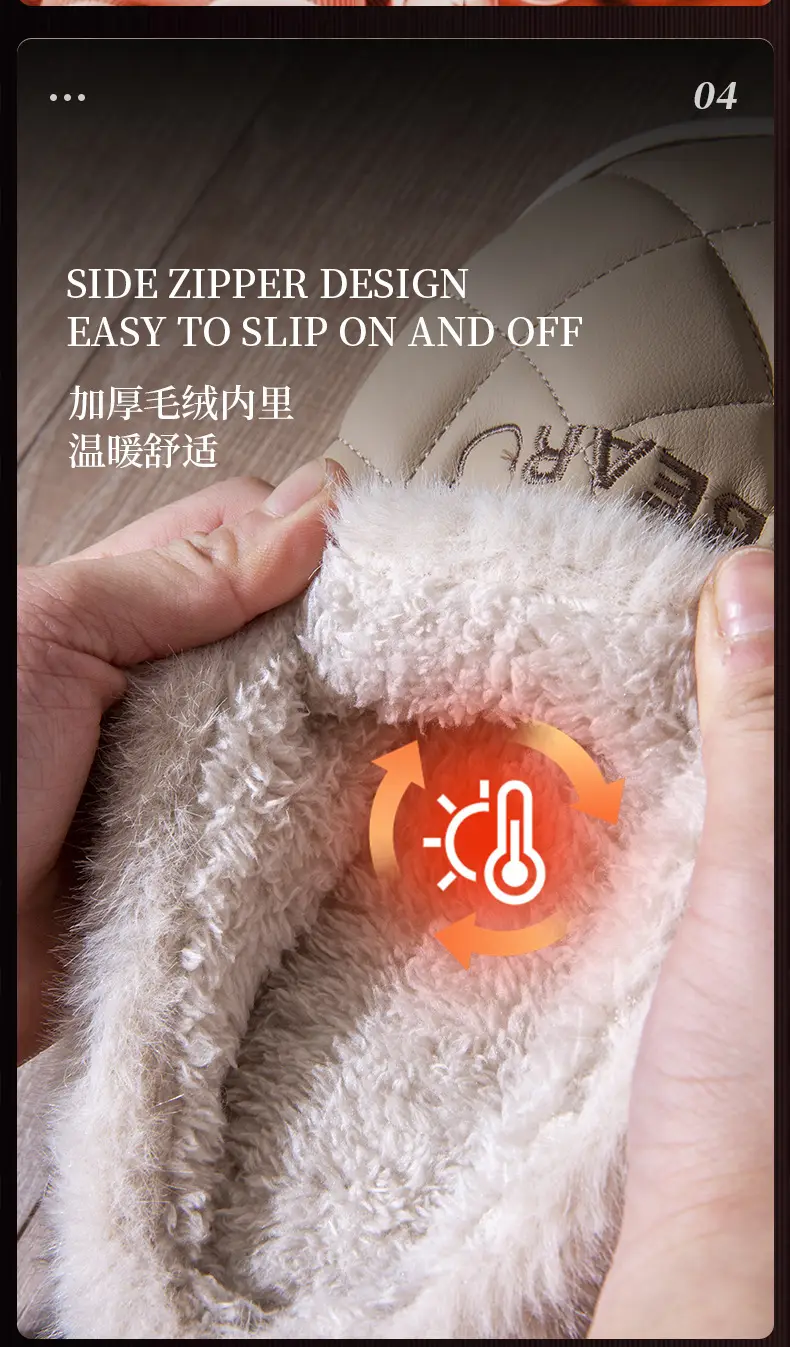 Pink Fleece Lined Slippers for Women Winter Home Use — feature 10