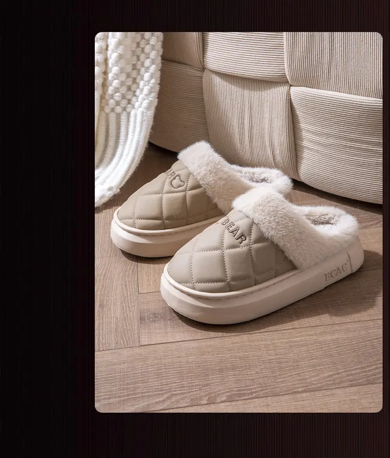 Pink Fleece Lined Slippers for Women Winter Home Use — feature 14