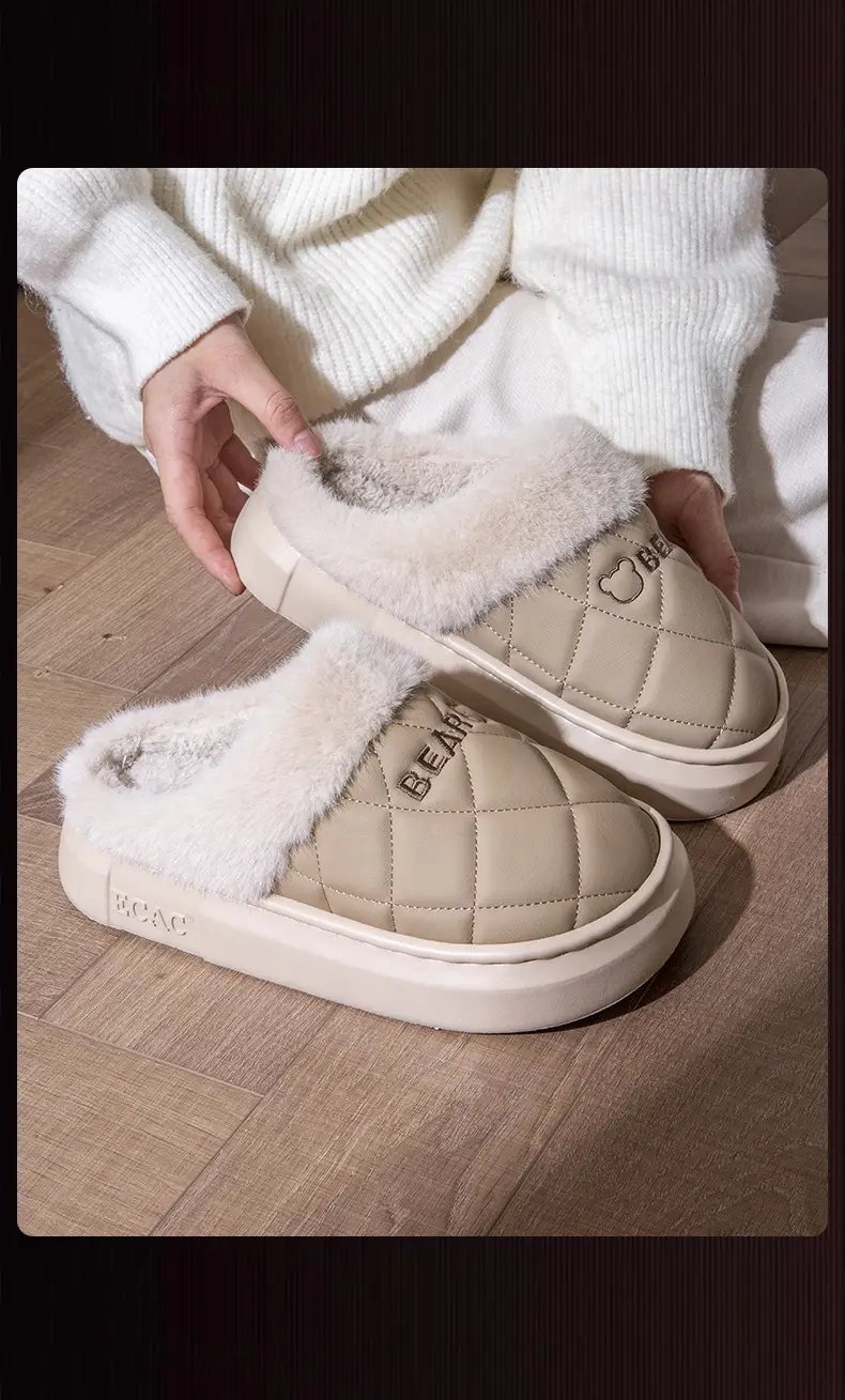 Pink Fleece Lined Slippers for Women Winter Home Use — feature 17