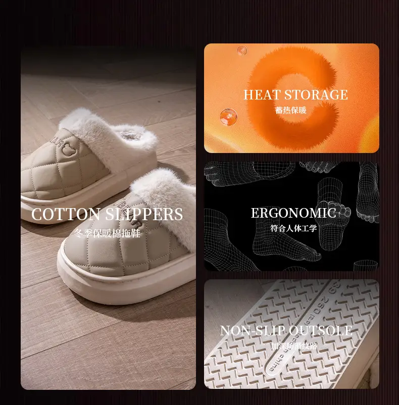 Pink Fleece Lined Slippers for Women Winter Home Use — feature 6