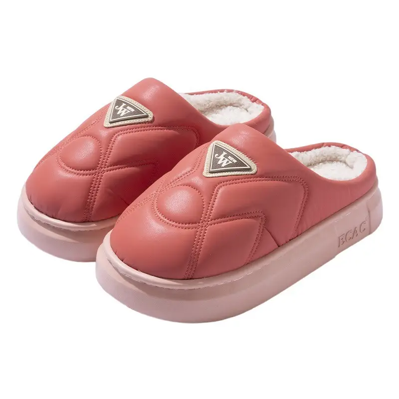 2025 Winter Pink Cotton Slip-On Slippers for Women - Image 9