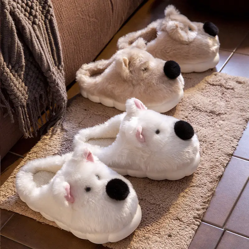 Cute Plush Bag Heel Slippers for Women Winter 2025 - Image 6