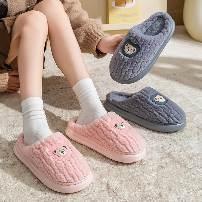 Cotton Plush Slippers Warm Winter Fleece Lined - Image 6