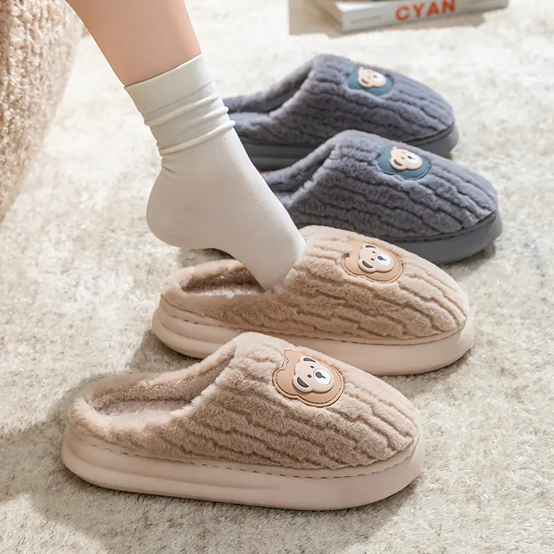 Cotton Plush Slippers Warm Winter Fleece Lined - Image 7