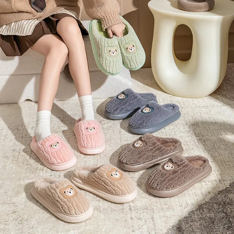 Cotton Plush Slippers Warm Winter Fleece Lined - Image 8