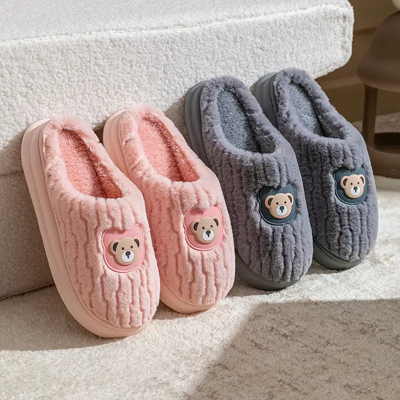 Cotton Plush Slippers Warm Winter Fleece Lined - Image 10