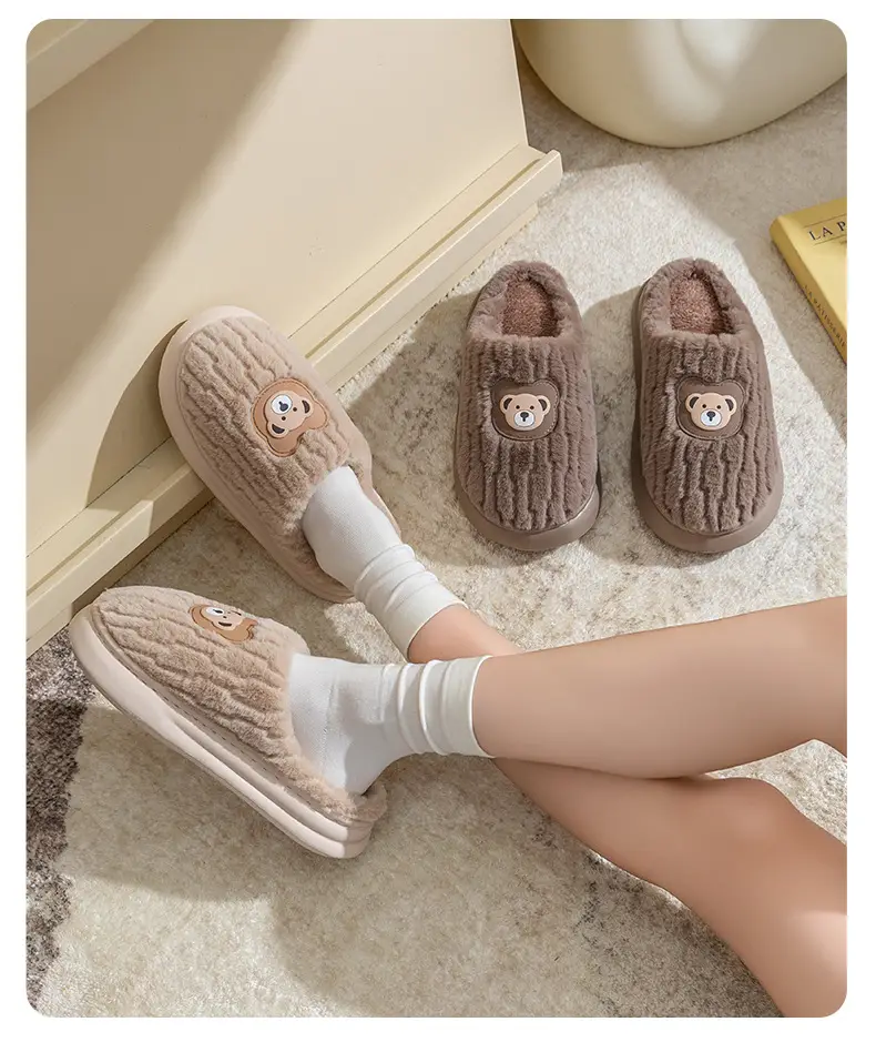 Cotton Plush Slippers Warm Winter Fleece Lined — feature 19