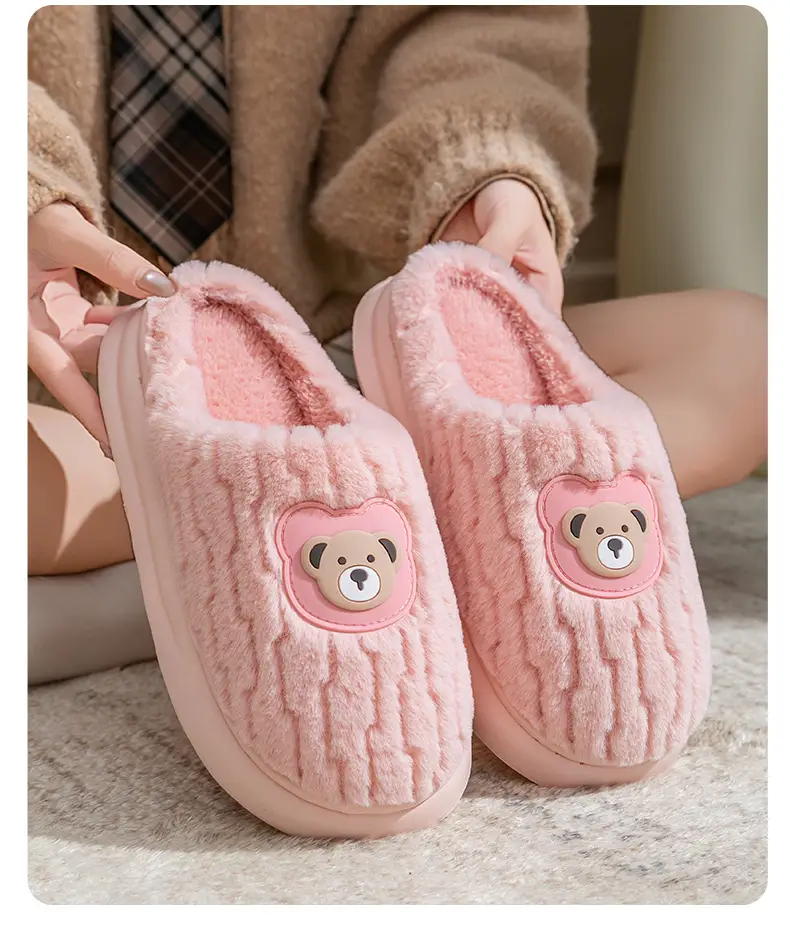 Cotton Plush Slippers Warm Winter Fleece Lined — feature 23