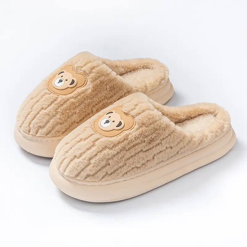 Cotton Plush Slippers Warm Winter Fleece Lined - Image 2