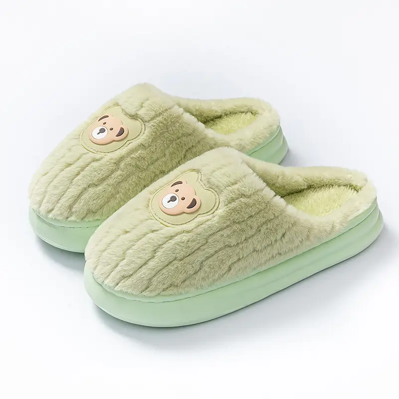 Cotton Plush Slippers Warm Winter Fleece Lined - Image 3