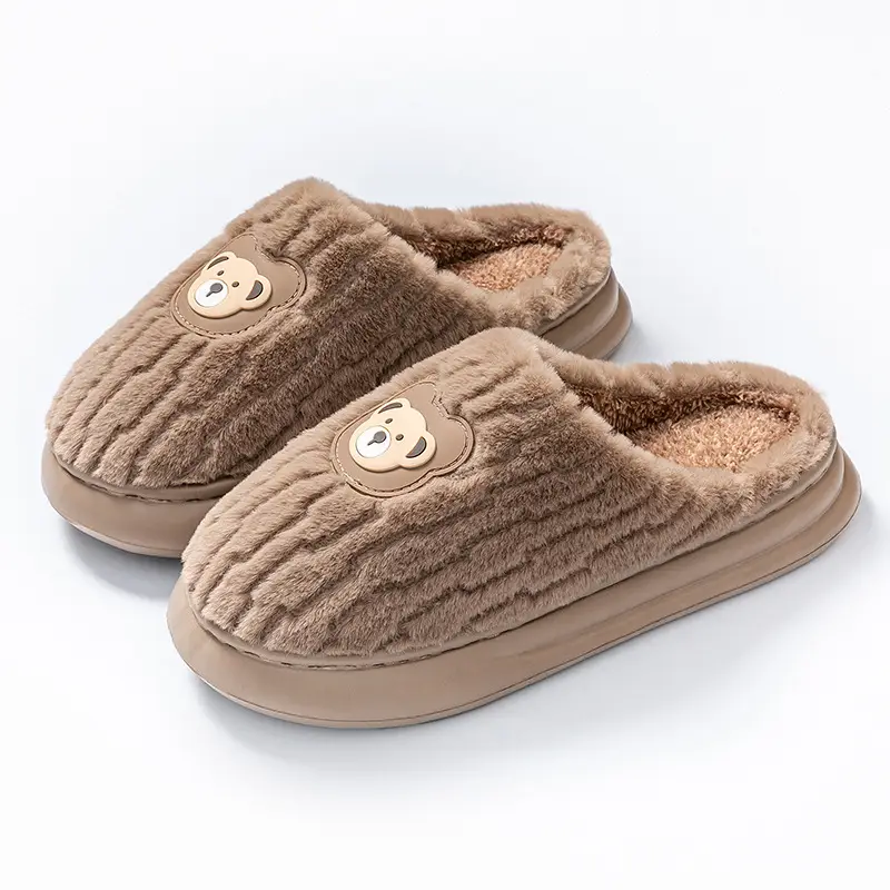 Cotton Plush Slippers Warm Winter Fleece Lined - Image 4