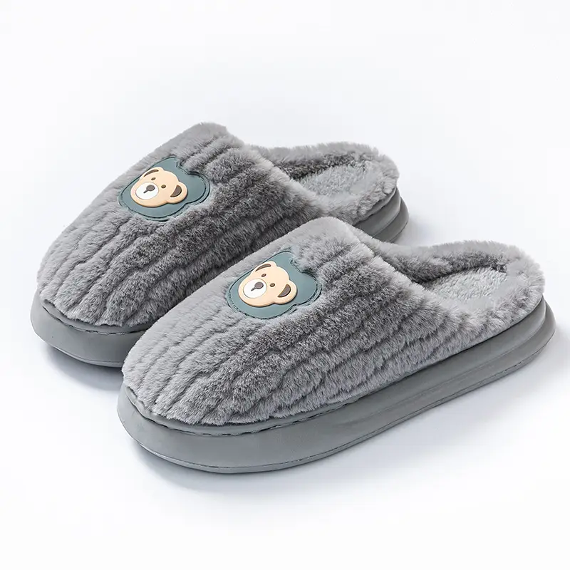 Cotton Plush Slippers Warm Winter Fleece Lined - Image 5