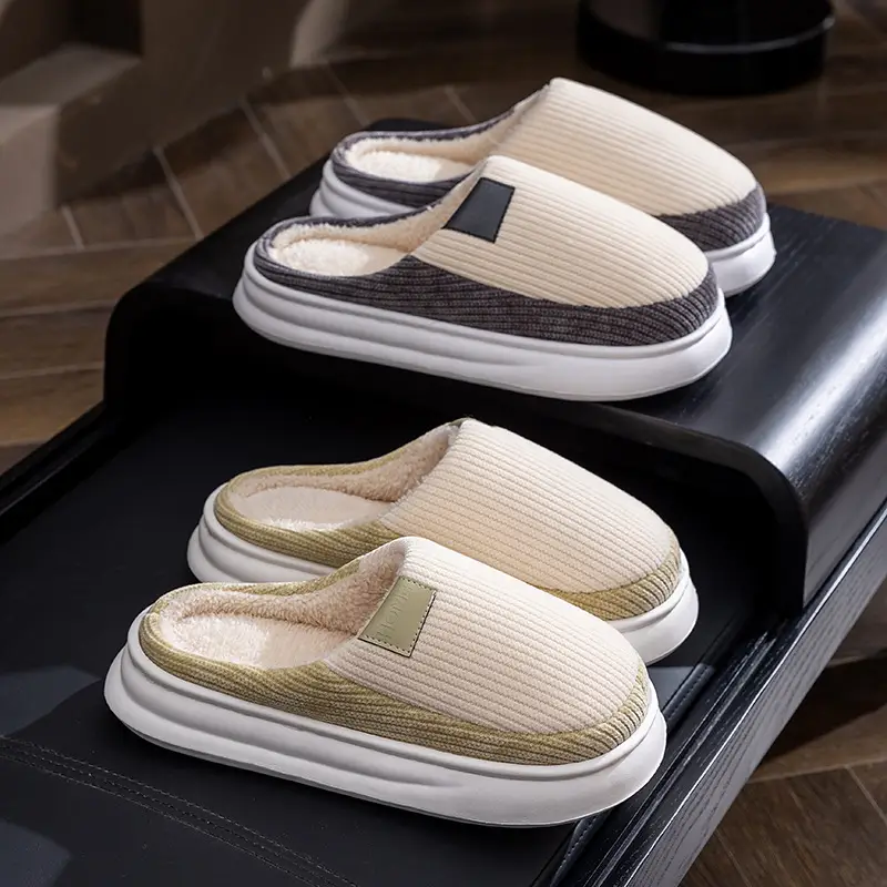 Men's Warm Plush Slippers Winter Indoor Home - Image 7