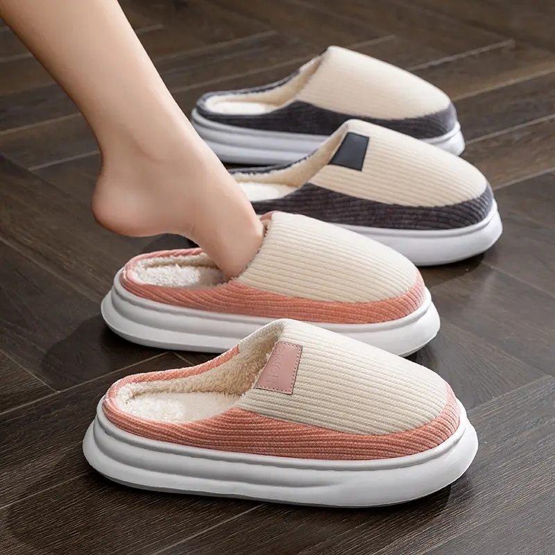 Men's Warm Plush Slippers Winter Indoor Home - Image 9