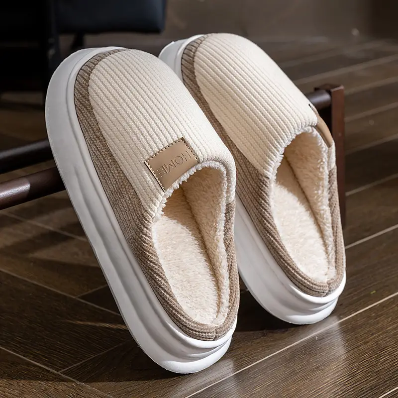 Men's Warm Plush Slippers Winter Indoor Home - Image 2