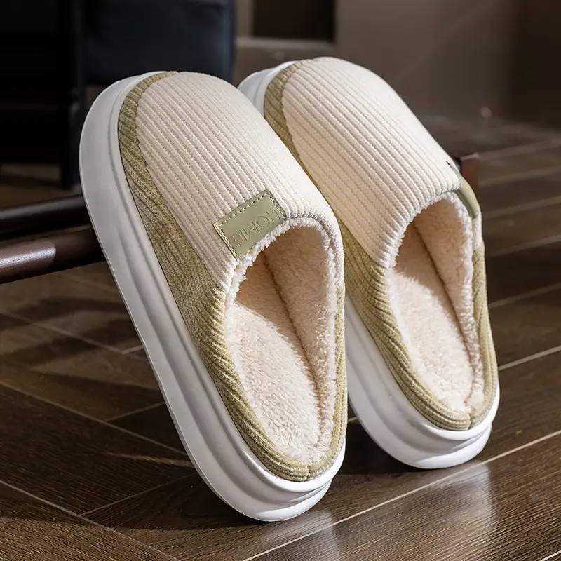 Men's Warm Plush Slippers Winter Indoor Home - Image 3