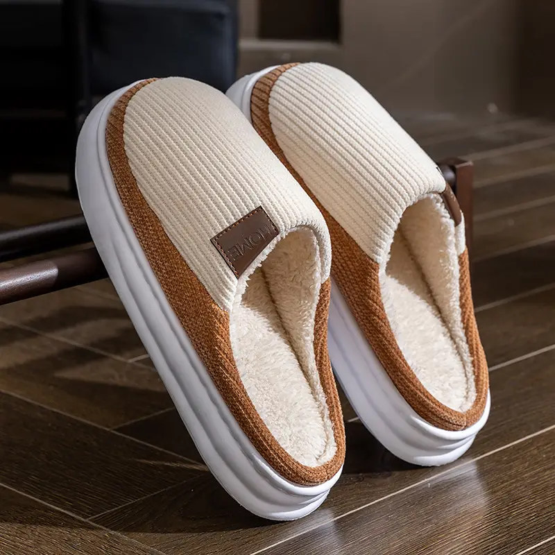 Men's Warm Plush Slippers Winter Indoor Home - Image 4
