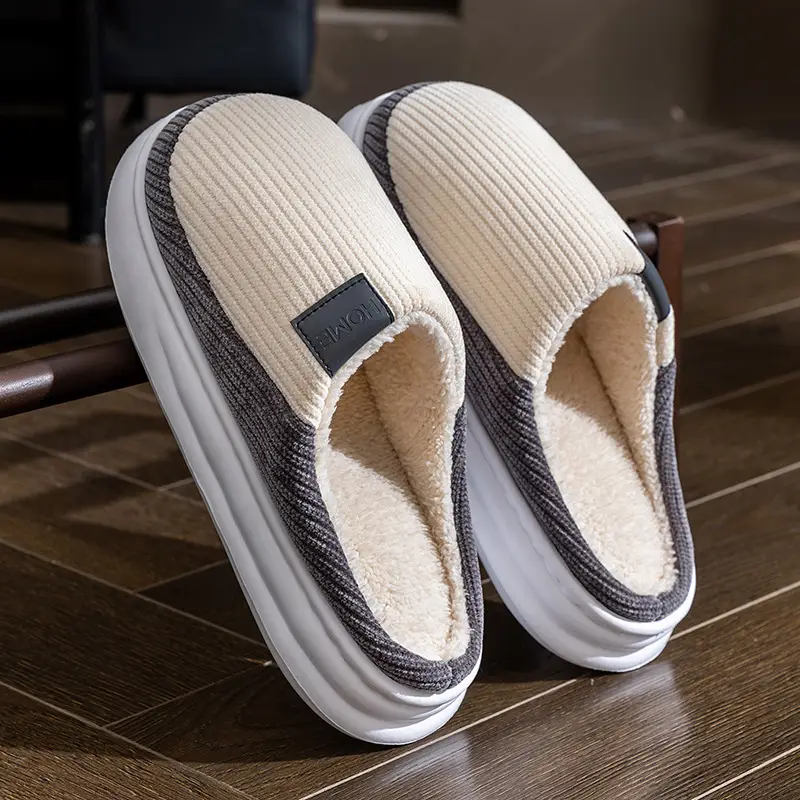 Men's Warm Plush Slippers Winter Indoor Home - Image 5