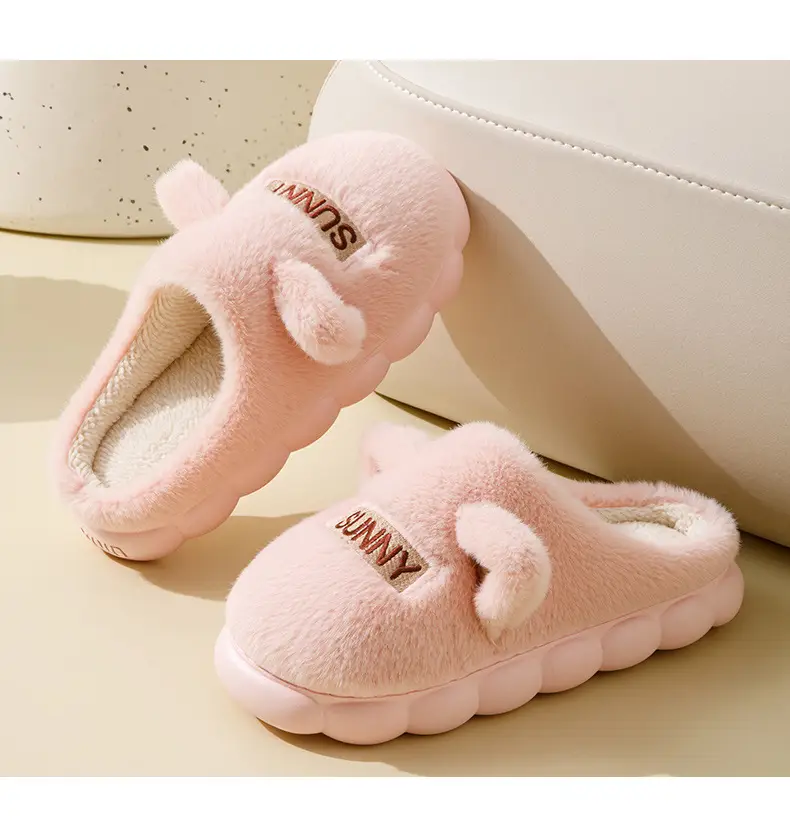 Women's Furry Slippers Winter Warm Grey Non-Slip — feature 14