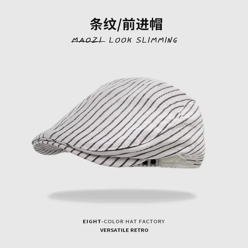 Women Korean Niche Striped Forward Cap Spring Autumn Thin Breathable — feature 17
