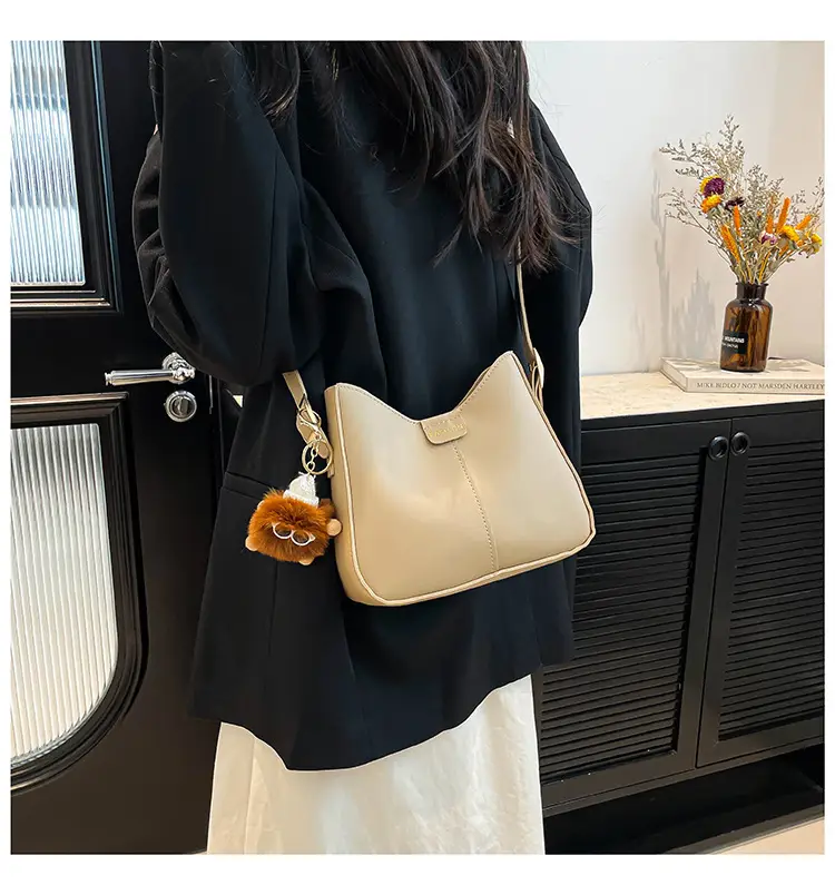 Beige Textured Shoulder Crossbody Bag for Women 2026 — feature 7