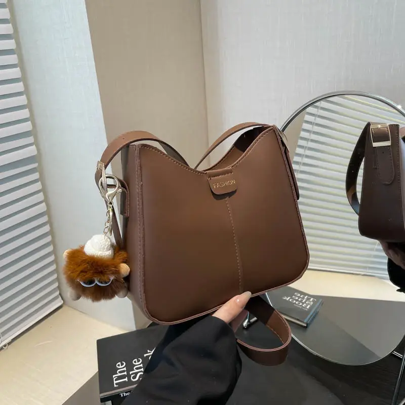 Beige Textured Shoulder Crossbody Bag for Women 2026