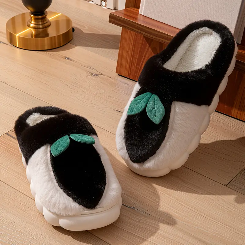 2025 Winter Warm Cotton Fruit Slippers Brown - Image 8