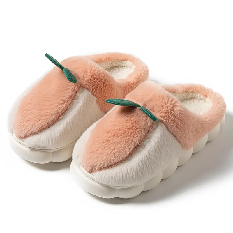 2025 Winter Warm Cotton Fruit Slippers Brown - Image 2