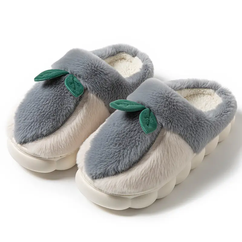 2025 Winter Warm Cotton Fruit Slippers Brown - Image 4