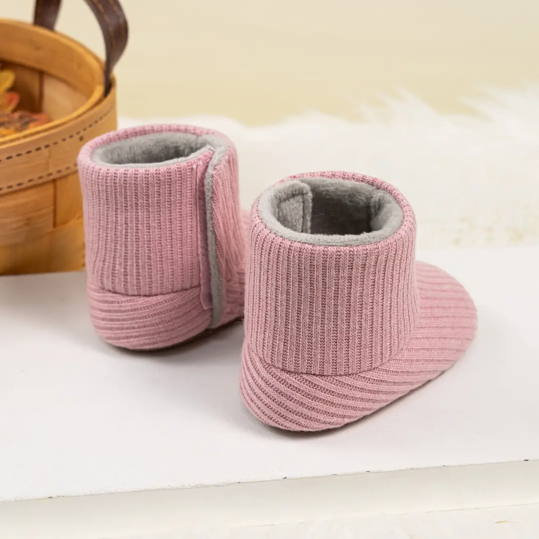 Cross-Border Autumn and Winter Fleece-Lined Baby Knit High-Tube Sock Boots Newborn Non-Slip Soft-Soled Pre-Walking Shoes Baby Shoes - Image 5