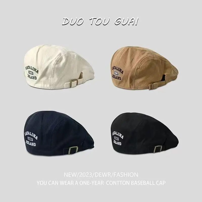 Japanese Style Embroidered Duckbill Hat Beige — feature 2