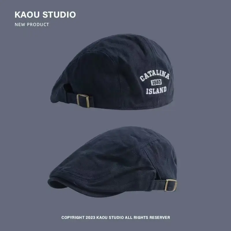 Japanese Style Embroidered Duckbill Hat Beige — feature 3
