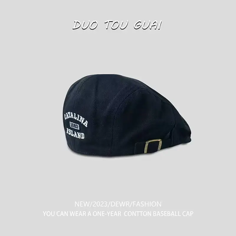Japanese Style Embroidered Duckbill Hat Beige — feature 7
